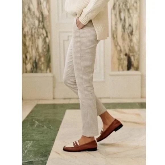 SEZANE CLARA TROUSERS in CAMEL/ECRU Size 36 - Picture 3 of 13